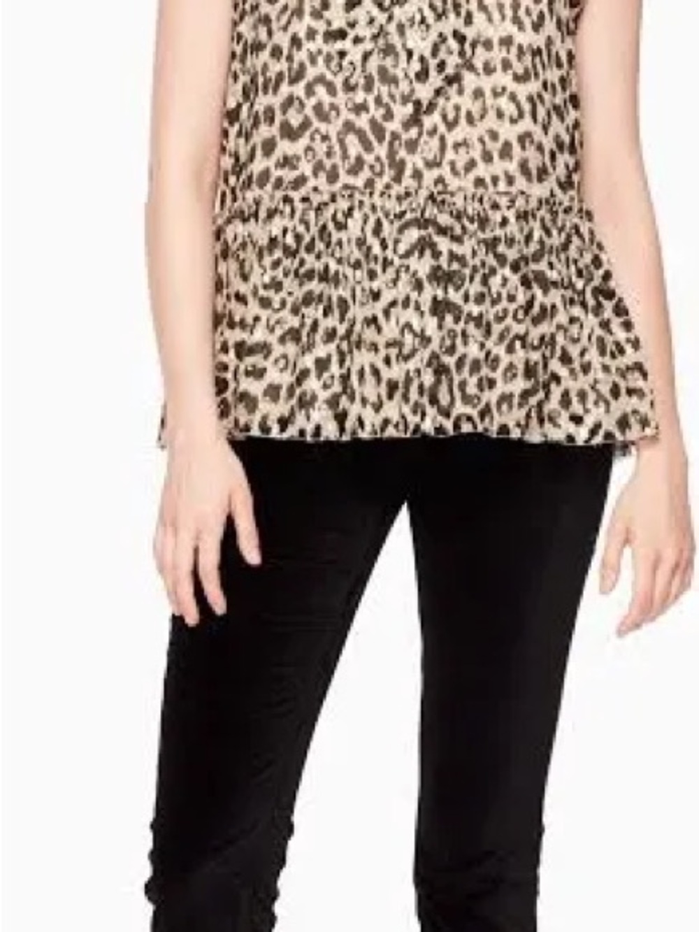 kate spade Leopard Print Peplum Camisole in Beige and Black